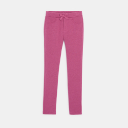 Jegging en jersey Milano pailleté rose Fille