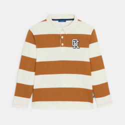 T-shirt rugby à rayures marron Garçon