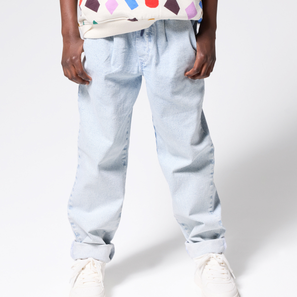 Pantalon rayé délavé bleu Garçon Pantalon rayé délavé bleu Garçon