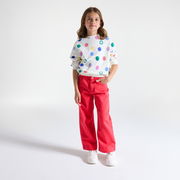 Pantalon en toile rouge Fille Pantalon en toile rouge Fille