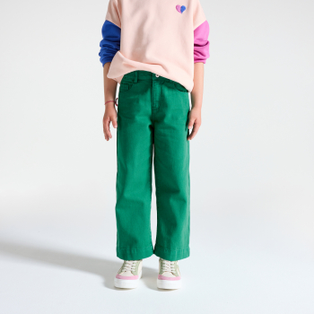 بنطلون قماشي أخضر اللون للفتيات