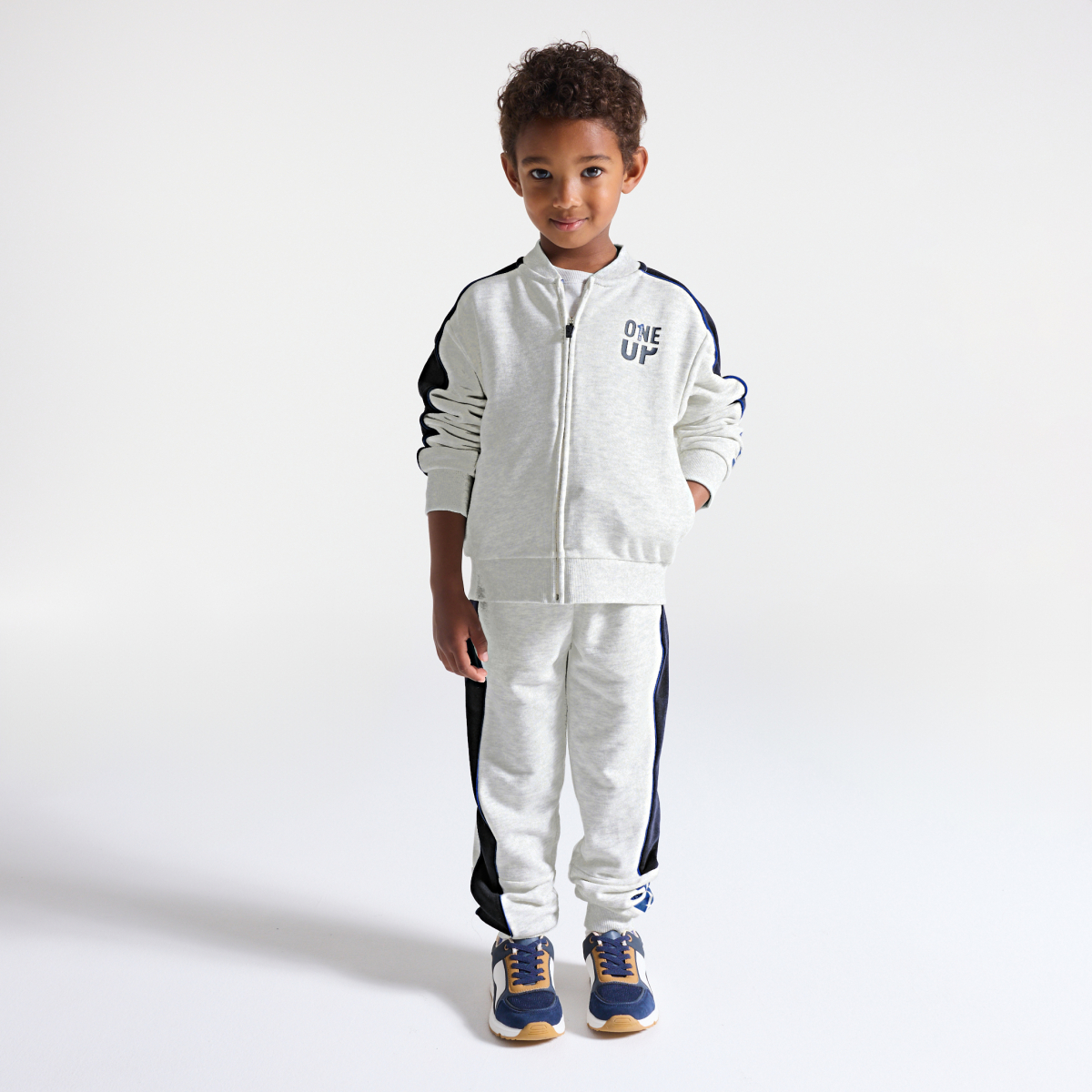 Sweat-shirt en molleton bicolore gris Garçon Sweat-shirt en molleton bicolore gris Garçon