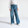 Jean large délavé bleu Fille