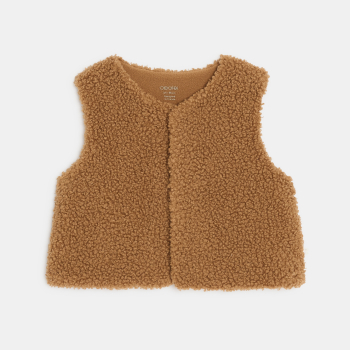 بدلة نوم مخملية، على شكل حيوان البطريق، وسترة جيليه من نسيج صوف الشيربا، باللون البني، للأطفال الصغار من الجنسين