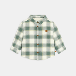 Surchemise doublée sherpa carreaux vert bébé garçon