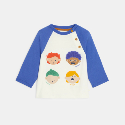 تيشيرت بأكمام طويلة، أزرق...