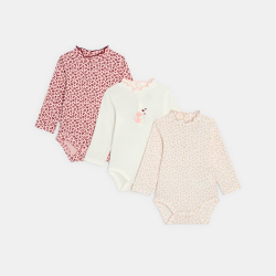 Body imprimé léopard rose bébé fille (lot de 3)