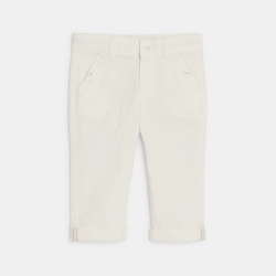 Pantalon chic coton fantaisie blanc bébé garçon
