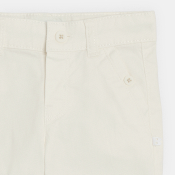 بنطال أنيق من القطن الفاخر، باللون الأبيض للأولاد الصغار