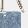 Pantalon velours côtelé à bretelles bleu bébé garçon Pantalon velours côtelé à bretelles bleu bébé garçon