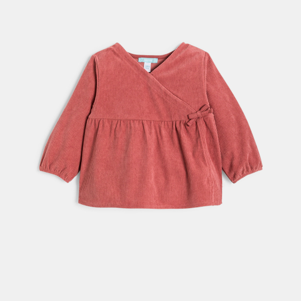 طقم من المخمل المُضلع، باللون الوري القديم للفتيات الصغيرات طقم من المخمل المُضلع، باللون الوري القديم للفتيات الصغيرات