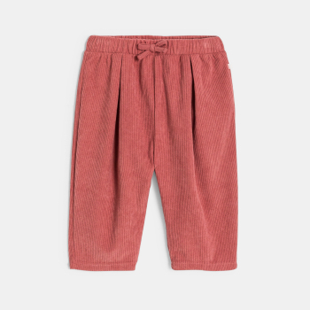 طقم من المخمل المُضلع، باللون الوري القديم للفتيات الصغيرات