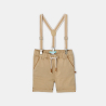 Bermuda à bretelles et t-shirt beige bébé garçon Bermuda à bretelles et t-shirt beige bébé garçon