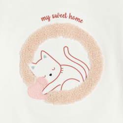 تيشيرت أبيض برسمة قط،...