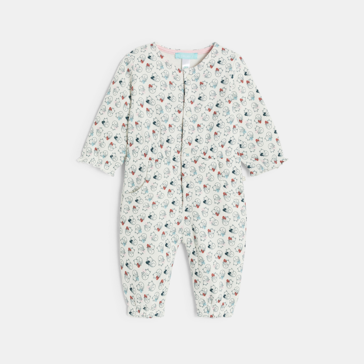 بدلة مزينة برسمة قط، باللون البيج، للفتيات الصغيرات بدلة مزينة برسمة قط، باللون البيج، للفتيات الصغيرات