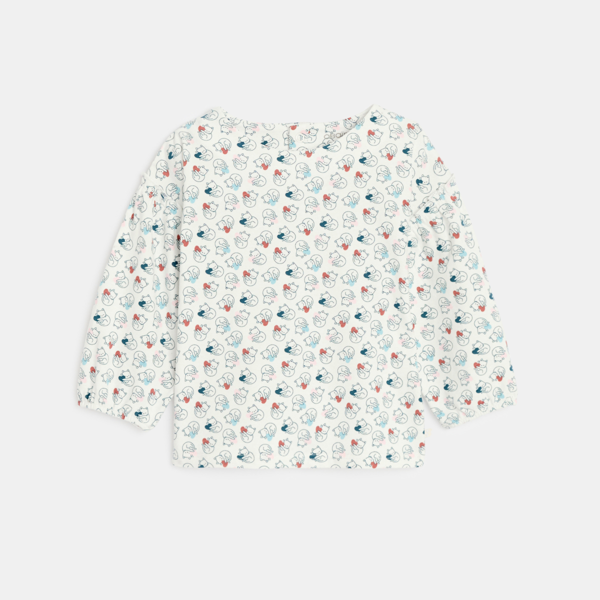 بلوزة القطط البيضاء، للفتيات الصغيرات بلوزة القطط البيضاء، للفتيات الصغيرات