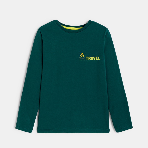 تي شيرت باللون الأخضر ومُزيَّن برسمة، للفتيان تي شيرت باللون الأخضر ومُزيَّن برسمة، للفتيان