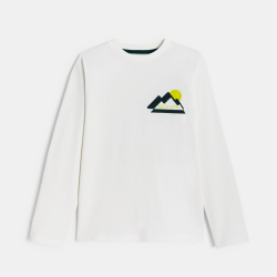 T-shirt blanc à motif garçon