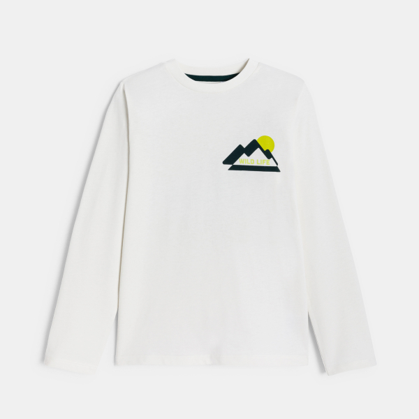 تيشيرت مزين برسوم، باللون الأبيض للفتيان تيشيرت مزين برسوم، باللون الأبيض للفتيان