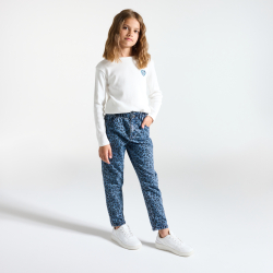 Jean imprimé léopard bleu Fille