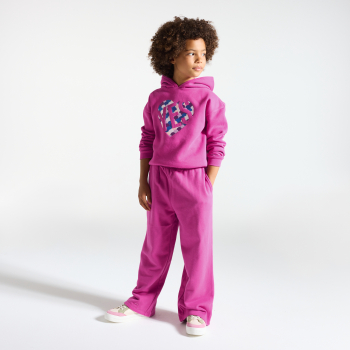 Sweat-shirt cœur fille violet