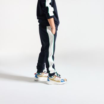 Jogging à bandes côtés en molleton bleu marine Garçon