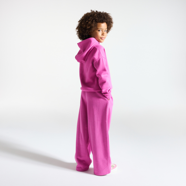 بنطلون رياضي ميلتون قصة عريضة، وردي سادة للفتيات بنطلون رياضي ميلتون قصة عريضة، وردي سادة للفتيات