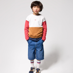 Bermuda relax en jean délavé bleu Garçon