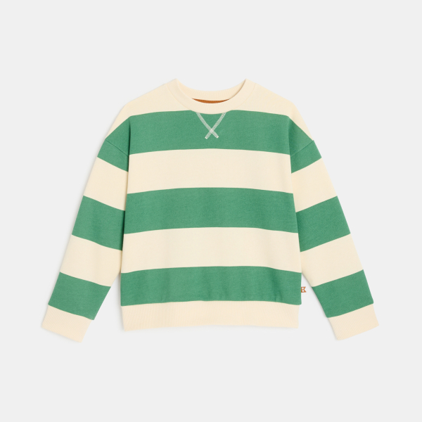 سويت شيرت مقلم أخضر اللون للأولاد