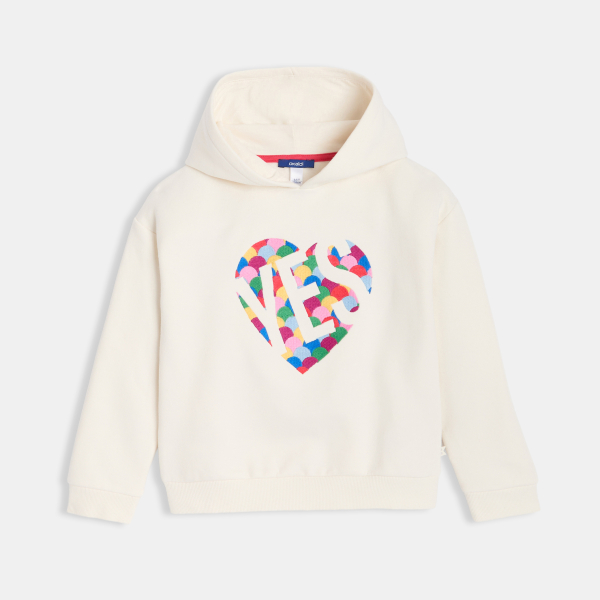 سويت شيرت مُزيَّن برسمة قلب للفتيات. سويت شيرت مُزيَّن برسمة قلب للفتيات.