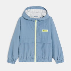 معطف واقي من الرياح، طارد للماء، باللون الأزرق للفتيان