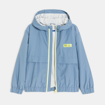 معطف واقي من الرياح، طارد للماء، باللون الأزرق للفتيان