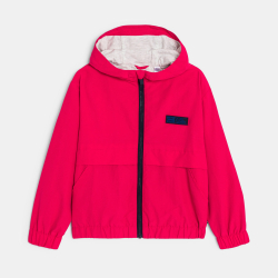 Coupe-vent déperlant à capuche rouge Fille