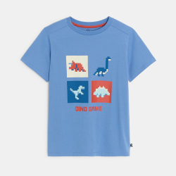 T-shirt bleu à motif dinosaure Garçon