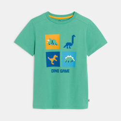 T-shirt vert à motif dinosaure Garçon