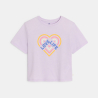 T-shirt violet motif coeur Fille T-shirt violet motif coeur Fille