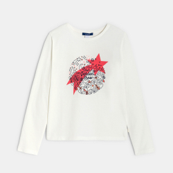 T-shirt blanc manches longues Fille