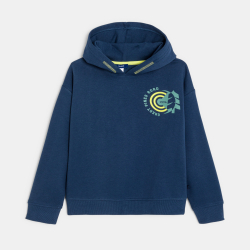 Sweat bleu à capuche Garçon