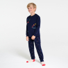 Pyjama 2 pièces en velours dinosaures bleu marine Garçon Pyjama 2 pièces en velours dinosaures bleu marine Garçon