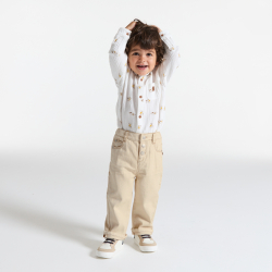 Pantalon denim beige bébé garçon