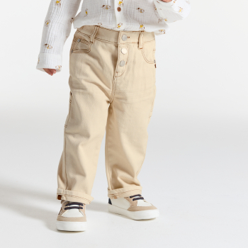 بنطلون جينز، اللون بيج، للطفل الصغير