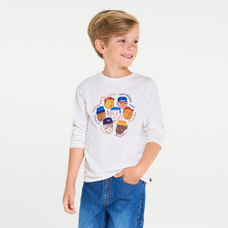 تي شيرت باللون الأبيض للصبيان