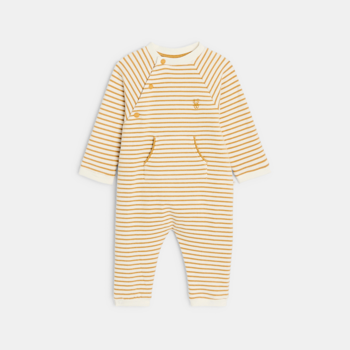 بدلة أطفال طويلة من الصوف الناعم، مخططة باللون الأصفر للأولاد بدلة أطفال طويلة من الصوف الناعم، مخططة باللون الأصفر للأولاد