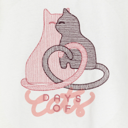 T-shirt blanc motif chat Fille