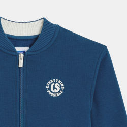 سترة من طراز تيدي مع سَحّاب، باللون الأزرق، للأولاد