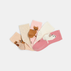 Lot de chaussettes roses motif chat bébé fille