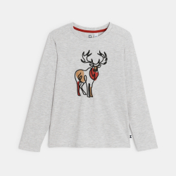 T-shirt gris à motif animalier Garçon