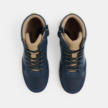 حذاء رياضي عالي الرقبة وباللون الأزرق، للفتيان