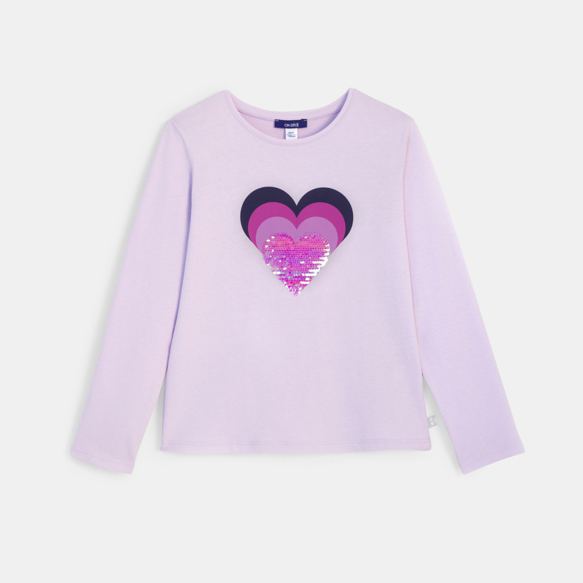 T-shirt manches longues à sequins magiques violet Fille T-shirt manches longues à sequins magiques violet Fille