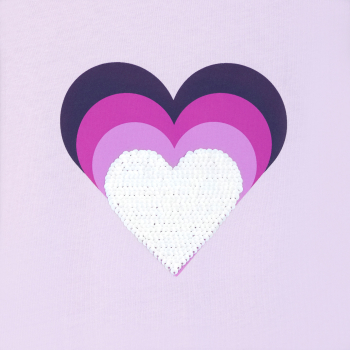 تيشيرت بأكمام طويلة، باللون الأورجواني، ومُزيَّن بترتر سحري مُغاير، للفتيات